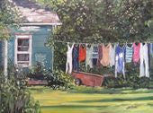 Laundry Day, 12 x 16" oil
