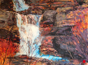 Cascading Falls, 30 x 40" Acrylic