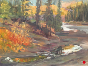 Elbow River Puddles, 12 x 16" Oil (plein air)