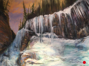 Johnson's Canyon Ice, 24 x 30" Acrylic