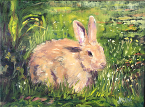 Bunny, 8 x 10' Oil (Commission)